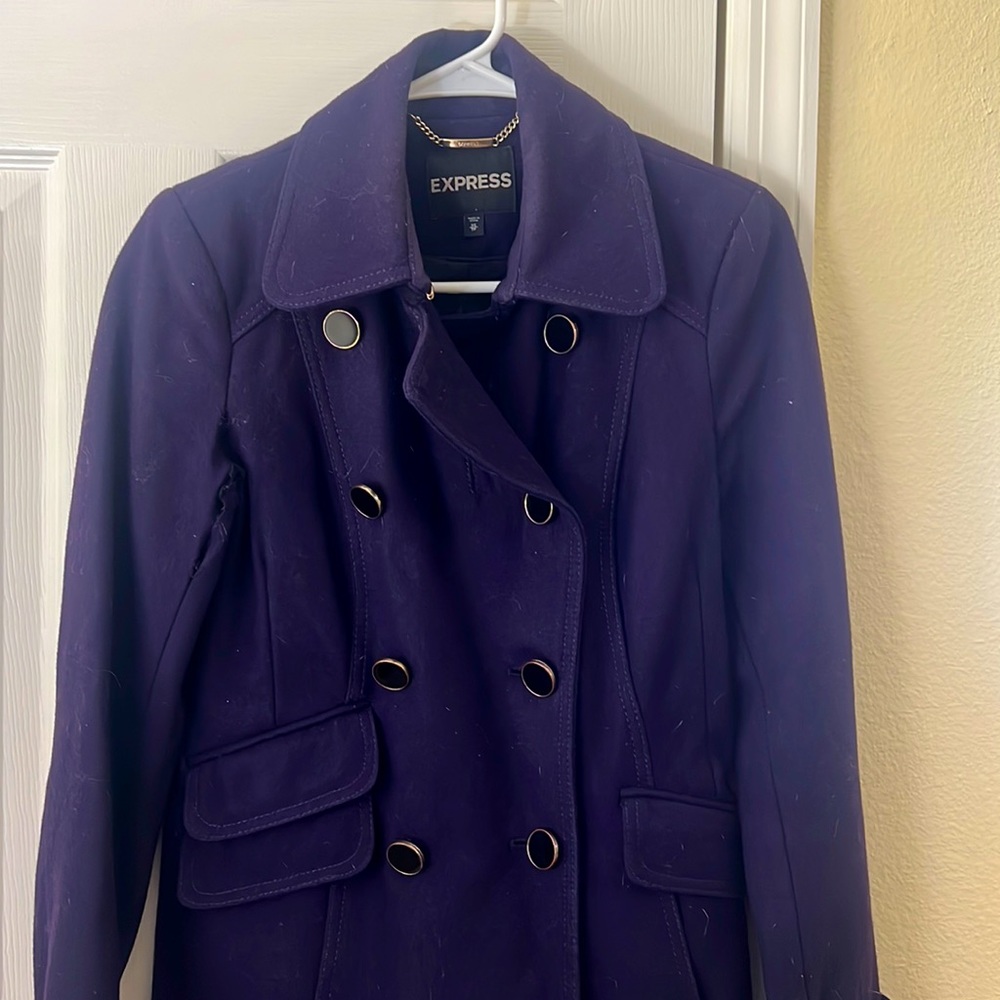 Express Purple Pea Coat XS